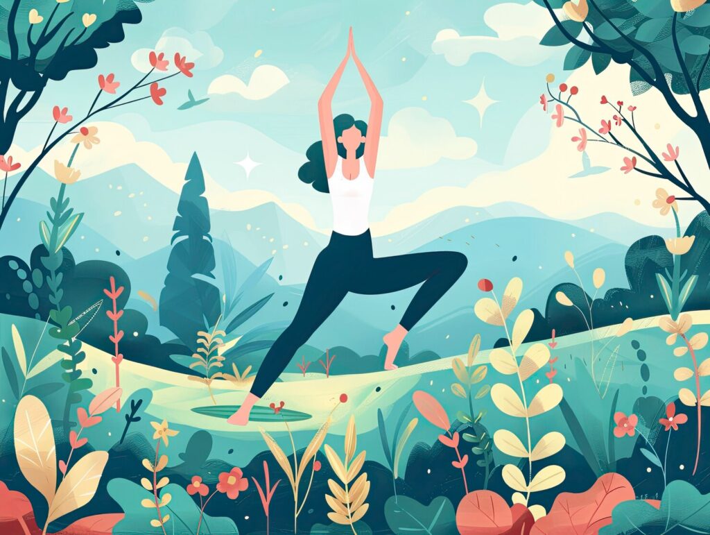 digital-art-stayle-yoga-illustration
