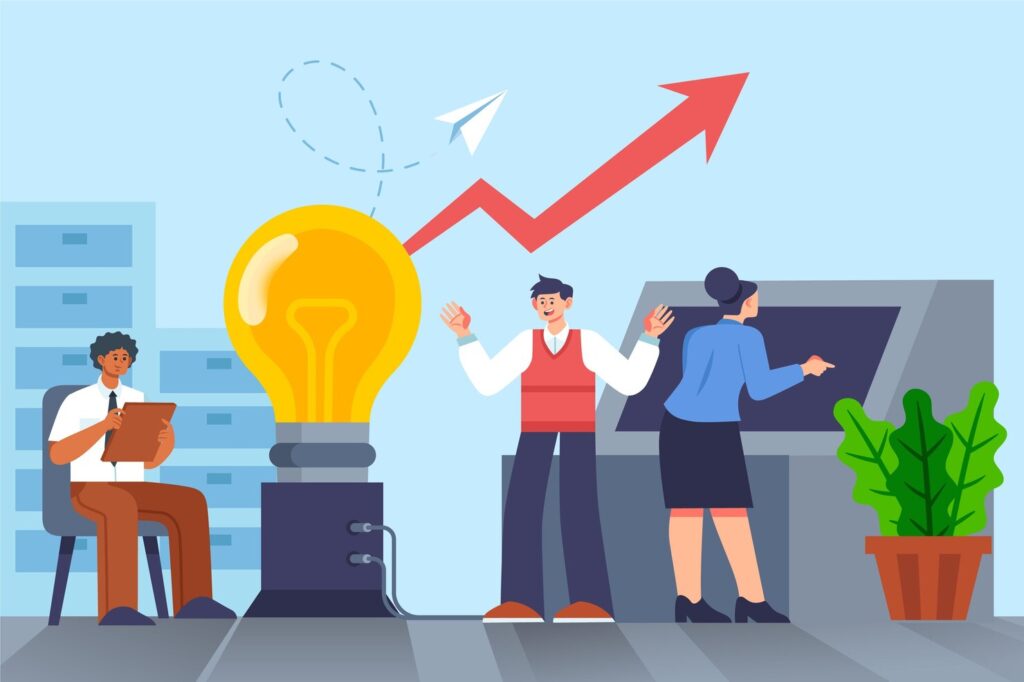 Hand drawn business planning concept